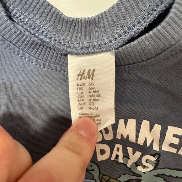 Zara Baby Blue Summer Days Turtle Short Sleeve T-shirt Size 4- 6 months - Picture 4 of 5